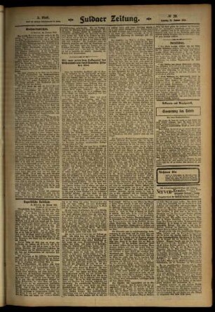 Dritte Ausgabe vom Samstag, den 25. Januar 1913.