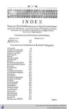 Index statuum ecclesiasticorum.