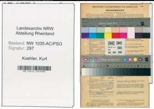 Entnazifizierung Kurt Koehler , geb. 27.08.1907 (Bergmann)