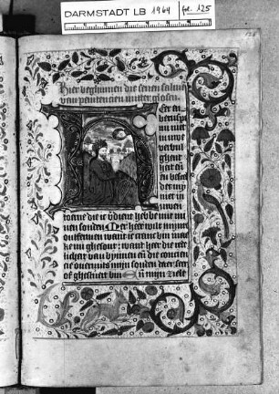 Tagzeiten und Gebete — Initiale H (eer en beruspe) mit König David, Folio 125recto