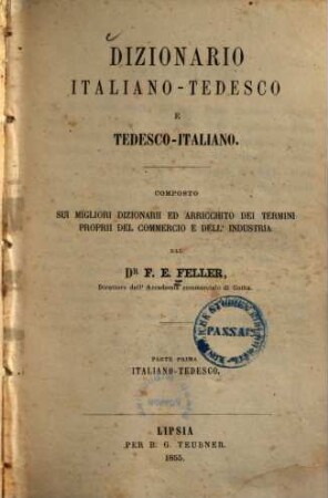 Dizionario italiano-tedesco e tedesco-italiano. 1, Italiano-tedesco