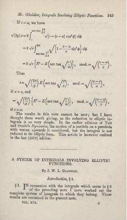 A system of integrals involving elliptic functions.