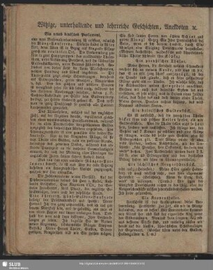 Witzige, unterhaltende und lehrreiche Geschichten, Anekdoten [et]c.