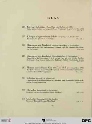 Glas (Nr. 226-310)