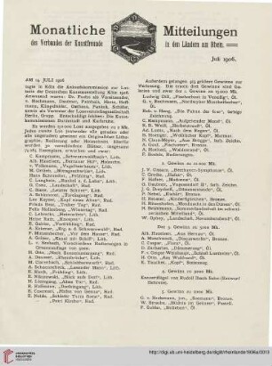 Monatliche Mitteilungen