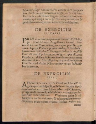 De Exercitiis Pietatis.