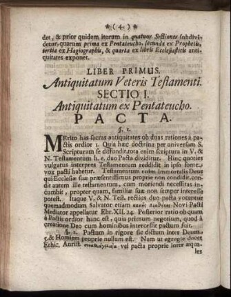 Sectio I. Antiquitatum ex Pentateucho.