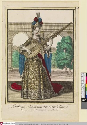 Italienne chantante, et recitant à l'Opera