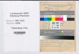 Entnazifizierung Fritz Falkenberg , geb. 02.05.1899 (Ingenieur)