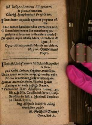 Disp. phys. undecima de igne & aqua : habenda ... MDCLV.