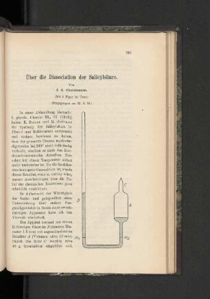 Über die Dissociation der Salicylsäure.