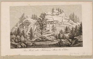 Die Felsformation auf dem Gipfel des Hochstein (Hoher Stein) oder Sibyllenstein südwestlich von Elstra in der Lausitz