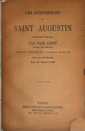 Les confessions de Saint Augustin