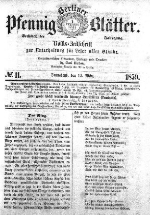 No. 11, Sonnabend, den 12. März