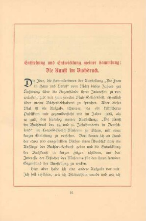 Entstehung und Entwicklung meiner Sammlung: Die Kunst im Buchdruck