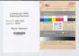 Entnazifizierung Hermann Meyer , geb. 03.05.1902 (Beamter)