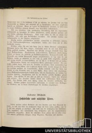 Siebenter Abschnitt. Schädliche und nützliche Tiere.