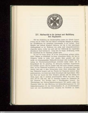XV. Rückmarsch in die Heimat und Auflösung des Regiments