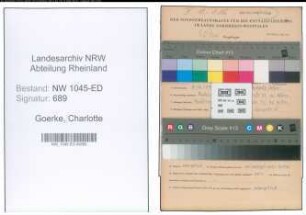 Entnazifizierung Charlotte Goerke , geb. 05.12.1899 (Lehrerin)