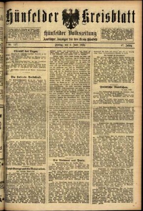 Ausgabe vom Freitag, den 02. Juni 1922.