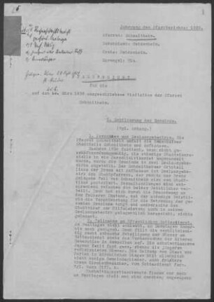 Schnaitheim mit Aufhausen: Pfarrbericht 1939