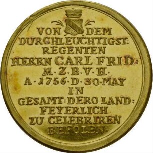Zweihunderjähriges Jubiläum der Einführung der evangelischen Religion in der Markgrafschaft Baden-Durlach 1756