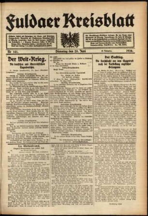 Ausgabe vom Dienstag, den 20. Juni 1916.