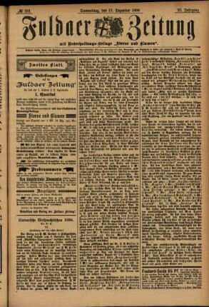 Zweite Ausgabe vom Donnerstag, den 17. Dezember 1896.