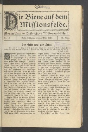 Nr. 1/3. Januar/März 1918