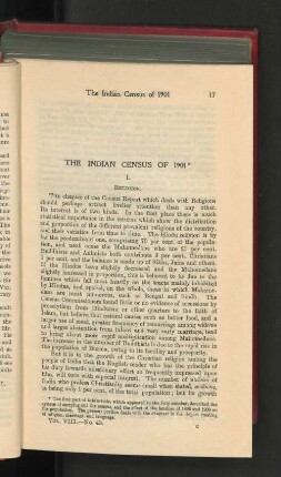 The Indian Census of 1901.