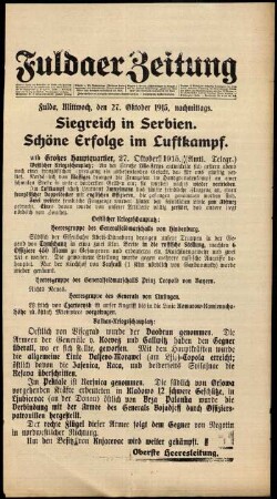 Ausgabe vom Mittwoch, den 27. Oktober 1915.