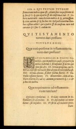 Qui Testamento tutores dari possunt. Titulus XIIII.