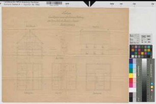 Treckinghausen (Lüdenscheid) Neubau eines Wohnhauses (für Graf von Bussche-Kessel) Lageplan, Schnitt, Ansicht, Grundriß Anf. 20.Jh. 1 : 100 44,5 x 59,5 Zeichnung Haus Neuenhof Nr. 18, Dep.
