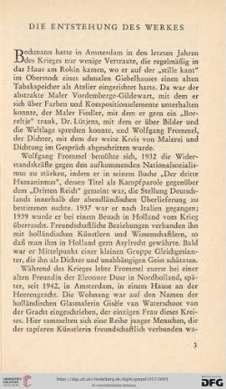 Die Entstehung des Werkes