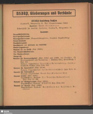 NSDAP, Gliederung und Verbände