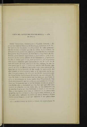 Carta del capitán don Juan de Bonilla. - Año de 1702 (1).