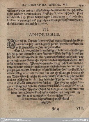 VII. APHORISMUS.