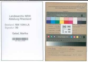 Entnazifizierung Martha Gebel , geb. 21.12.1895 ()
