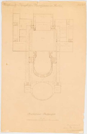 Königliche Oper, Berlin-Tiergarten: Grundriss Dachgeschoss 1:200