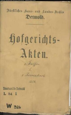 von Wulffen, Drosts Witwe Ottilie von Haxthausen gegen Franz Christoph von Kerssenbrock zu Wierborn - Schuldforderung