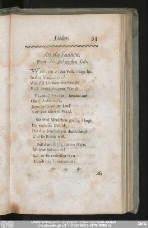 An die Faunen.