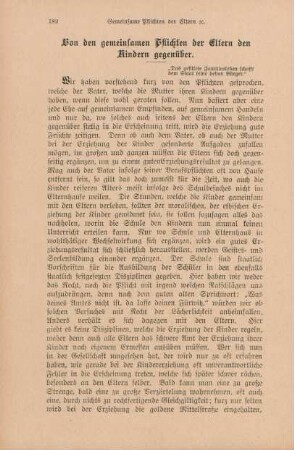 Von den gemeinsamen Pflichten der Eltern den Kindern gegenüber
