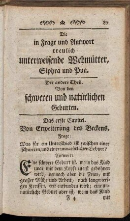 Der andere Theil. Von den schweren und natürlichen Geburten.