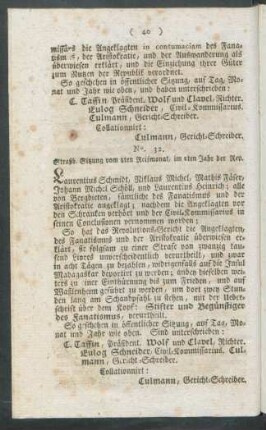 No. 32. Straßb. Sitzung vom 8ten Reifmonat, im 2ten Jahr der Rep.