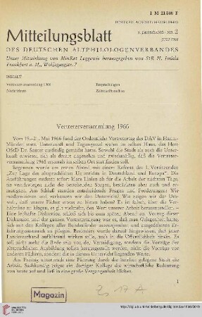 Vertreterversammlung 1966