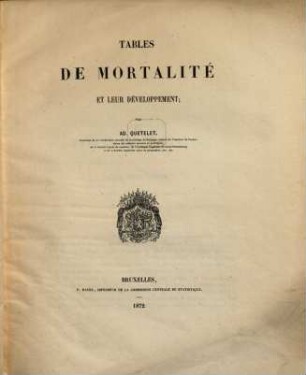 Tables de mortalité et leur développement