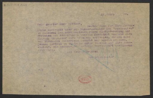 Brief an Julius Bittner : 12.03.1920