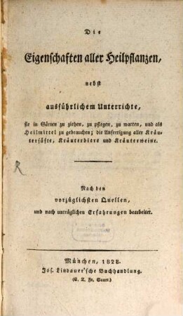 Die Eigenschaften aller Heilpflanzen