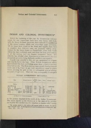 Indian and Colonial Investments.