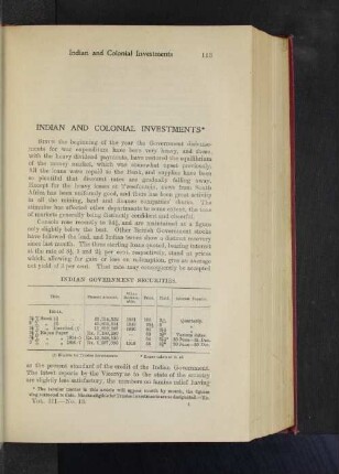Indian and Colonial Investments.